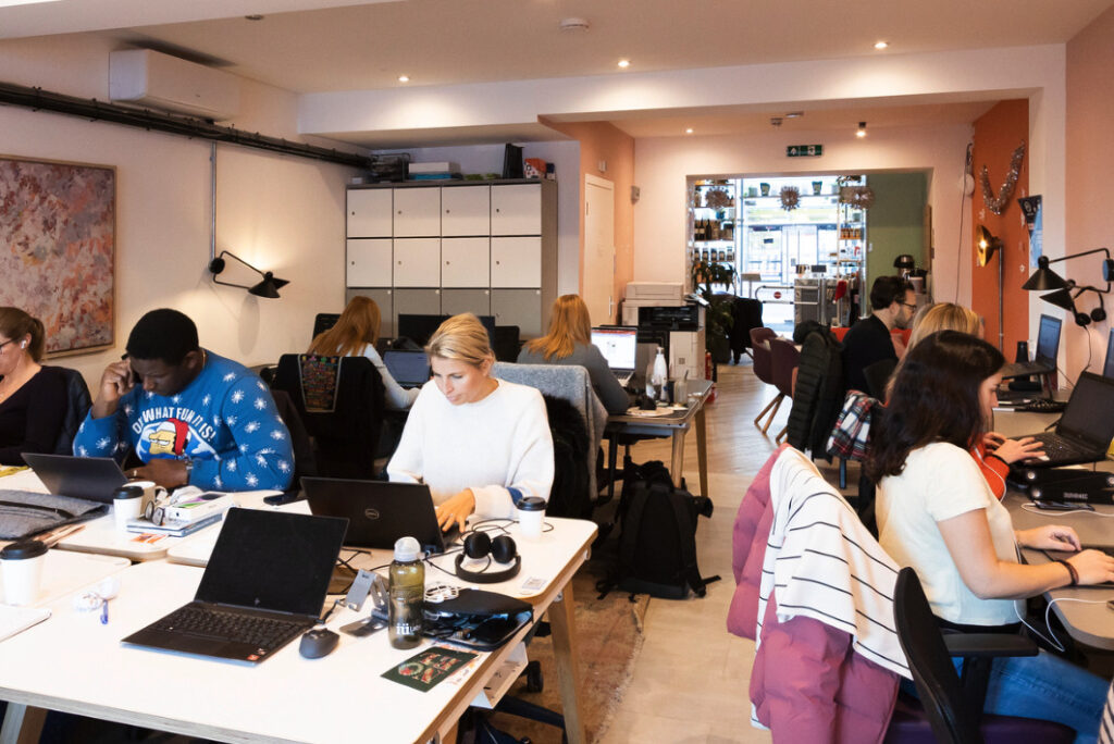 Customers remote working at HomeWork Workspace